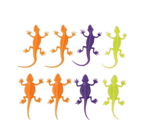 Partilandia Packung mit 8 dicken, dreifarbigen Eidechsen, dekorativ von Partilandia