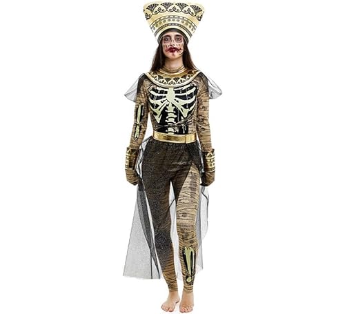 Partilandia Pharaona-Mumienkostüm mit Kopfschmuck für Damen (Größe M) von Partilandia
