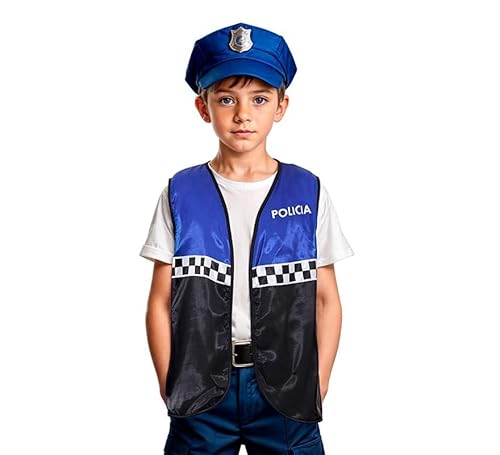 Partilandia Polizeiweste für Kinder, blau, kariert, Einheitsgröße Partilandia Polizeiweste für Kinder, blau, kariert, Einheitsgröße von Partilandia
