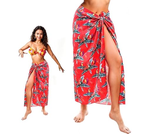 Partilandia Rotes Hawaiianisches Pareo, 150 x 100 cm (Einheitsgröße) von Partilandia