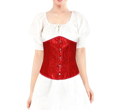 Partilandia Rotes Jacquard-Korsett für Damen (Größe M) von Partilandia