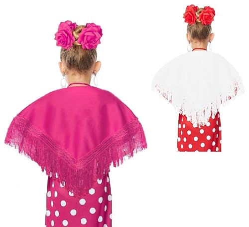 Partilandia Schal mit Fransen, 120 x 45 cm, für Kinder (Fuchsia) von Partilandia