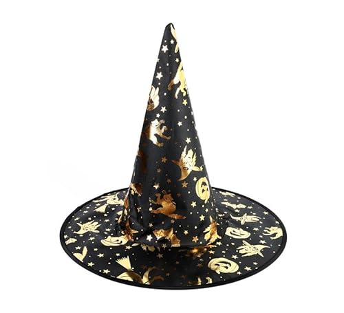 Partilandia Schwarzer Hexenhut mit goldenem Druck, 30 x 40 cm Partilandia Schwarzer Hexenhut mit goldenem Druck, 30 x 40 cm von Partilandia