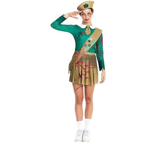 Partilandia Scout Zombie-Kostüm für Damen, Grün und Braun, Größe L Partilandia Scout Zombie-Kostüm für Damen, Grün und Braun, Größe L von Partilandia