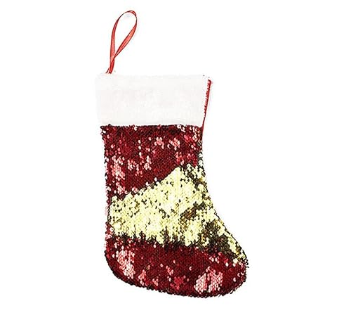 Partilandia Socke mit roten und goldenen Pailletten, 31 x 20 cm von Partilandia