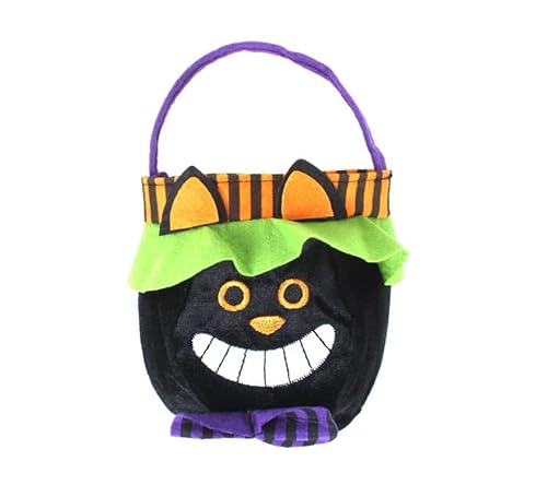 Partilandia Süßigkeitentasche, schwarze Katze, aus Samt, 18 x 16 cm von Partilandia