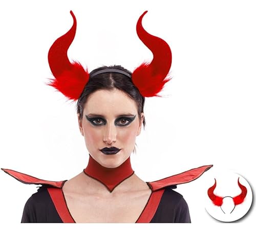 Partilandia Teufel Stirnband lang mit roten Haaren Partilandia Teufel Stirnband lang mit roten Haaren von Partilandia