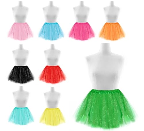 Partilandia Tutu mit glitzernden Punkten in verschiedenen Farben, 40 cm, für Erwachsene (Orange) von Partilandia