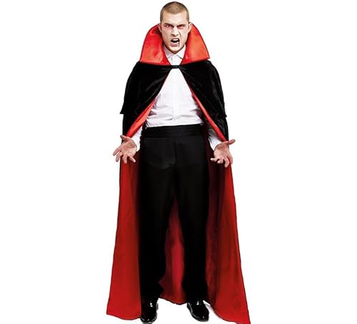 Partilandia Umhang aus Vampir, Satin und Samt mit erwachsenem Kragen, 180 cm von Partilandia