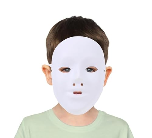Partilandia Weiße Maske aus Papier, gruselig, für Kinder (Einheitsgröße) von Partilandia