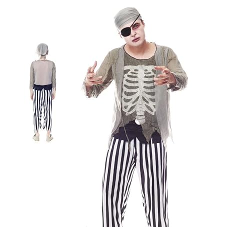 Piratenkostüm Skelett für Herren, Größe S von Partilandia