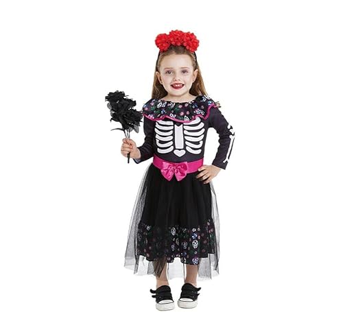 Rosa Catrina Kostüm mit Gürtel für Baby und Mädchen (Größe 6-12 Monate) von Partilandia
