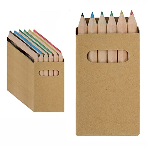 Partituki 25 Schachteln mit 6 Mini-Buntstiften. Ungiftig. Glatte Kartons, Damit Sie sie Nach Ihren Wünschen Gestalten Können von PARTITUKI