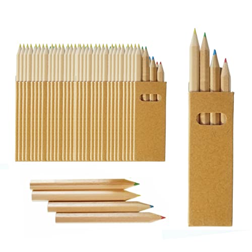 50 Packungen Buntstifte für Kinder Partituki. Jeweils mit 4 Mini-Farbstiftstiften. Für Partytaschen, Schulen, Klassenzimmer und Aktivitätspakete von PARTITUKI