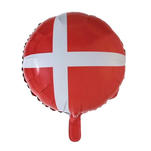 Party Austria Folienballon Flaggen Länder rund 45cm Deutschland, Österreich, Türkei, USA, United Kingdom, Italien, Spanien Luftballon heliumgeeignet (Dänemark) von Party Austria