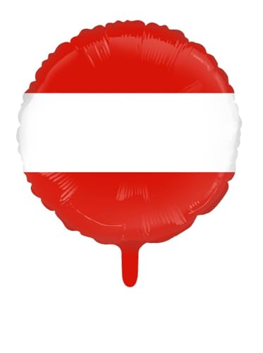 Party Austria Folienballon Flaggen Länder rund 45cm Deutschland, Österreich, Türkei, USA, United Kingdom, Italien, Spanien Luftballon heliumgeeignet (Österrreich) von Party Austria