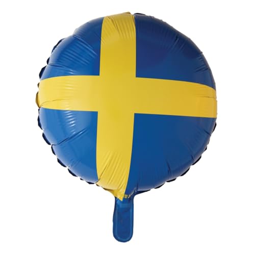Party Austria Folienballon Flaggen Länder rund 45cm Deutschland, Österreich, Türkei, USA, United Kingdom, Italien, Spanien Luftballon heliumgeeignet (Schweden) von Party Austria