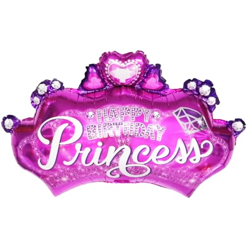 Party Austria Folienballon Geburtstagsballon 45cm Happy Birthday runder Geburtstag bunter Luftballon pink/rosegold/gold/weiß (Princess 70cm) von Party Austria