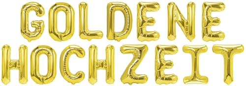 Party Austria Folienballon Schriftzug 35cm Höhe Buchstabenballon Hochzeit/Verlobung/Heiratsantrag Luftballon (Goldene Hochzeit) von Party Austria