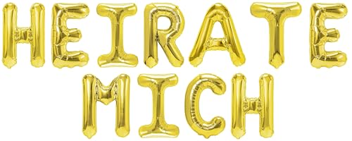 Party Austria Folienballon Schriftzug 35cm Höhe Buchstabenballon Hochzeit/Verlobung/Heiratsantrag Luftballon (Heirate mich) von Party Austria