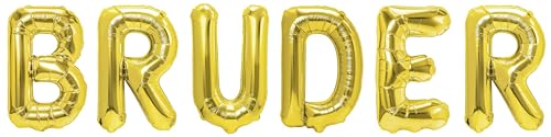 Party Austria Folienballon Schriftzug 35cm Höhe Buchstabenballon Mama/Papa/Oma/Opa Luftballon (Bruder) von Party Austria
