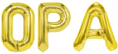 Party Austria Folienballon Schriftzug 35cm Höhe Buchstabenballon Mama/Papa/Oma/Opa Luftballon (Opa) von Party Austria