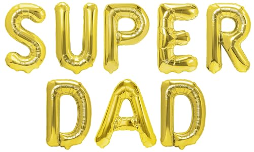 Party Austria Folienballon Schriftzug 35cm Höhe Buchstabenballon Mama/Papa/Oma/Opa Luftballon (Superdad) von Party Austria