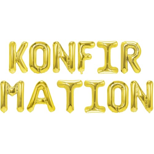 Party Austria Folienballon Schriftzug 35cm Höhe Buchstabenballon Taufe/Kommunion/Ruhestand Luftballon (Konfirmation) von Party Austria