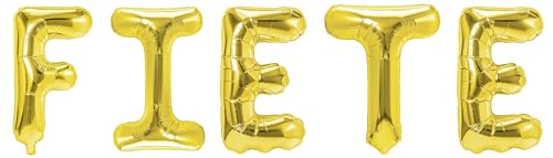 Party Austria Folienballon Schriftzug mit Wunschnamen 35cm Höhe Buchstabenballon Namensballon Jungennamen männliche Namen Männernamen Luftballon (Fiete) von Party Austria