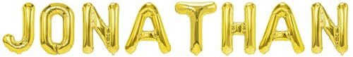 Party Austria Folienballon Schriftzug mit Wunschnamen 35cm Höhe Buchstabenballon Namensballon Jungennamen männliche Namen Männernamen Luftballon (Jonathan) von Party Austria