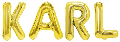 Party Austria Folienballon Schriftzug mit Wunschnamen 35cm Höhe Buchstabenballon Namensballon Jungennamen männliche Namen Männernamen Luftballon (Karl) von Party Austria