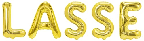 Party Austria Folienballon Schriftzug mit Wunschnamen 35cm Höhe Buchstabenballon Namensballon Jungennamen männliche Namen Männernamen Luftballon (Lasse) von Party Austria