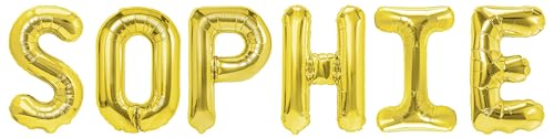 Party Austria Folienballon Schriftzug mit Wunschnamen 35cm Höhe Buchstabenballon Namensballon Mädchennamen weibliche Namen Frauennamen Luftballon (Sophia) von Party Austria