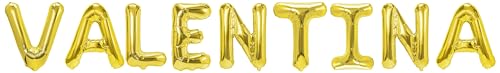 Party Austria Folienballon Schriftzug mit Wunschnamen 35cm Höhe Buchstabenballon Namensballon Mädchennamen weibliche Namen Frauennamen Luftballon (Valentina) von Party Austria