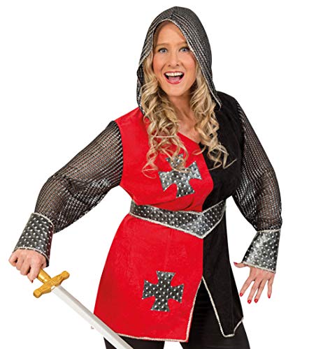 Party-Chic 13844 Damen Kostüm-Jeanne d'Arc-Oberteil mit Kapuze und Gürtel-Gr. 42 von Party-Chic