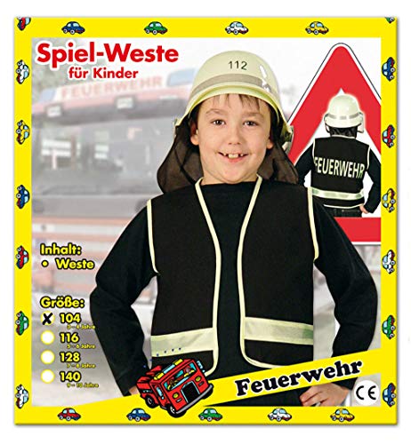 Party-Chic 15524 Kinder Kostüm-Feuerwehr-Weste-Gr. 104 von FRIES