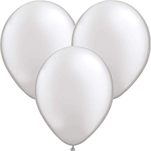 10 Luftballons in * METALLIC Silber * zur Dekoration bei Geburtstag, Party und Jubiläum | Kinder Kindergeburtstag Deko Mottoparty Balloons Silver Ballons von Carpeta