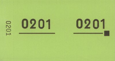 PARTY DISCOUNT ® Doppelnummern- Block 1000 Abrisse Nr. 01-1000 grün von PARTY DISCOUNT