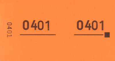 PARTY DISCOUNT ® Doppelnummern- Block 1000 Abrisse Nr. 01-1000 orange von PARTY DISCOUNT
