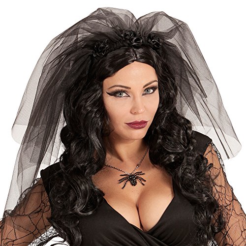 Party Discount NEU Schleier Schwarze Witwe, schwarz von Party Discount
