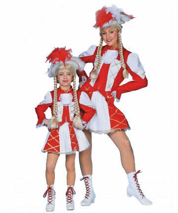 Party Discount Kinder-Kostüm Tanzmariechen rot/weiß/gold Gr. 152 von Party Discount