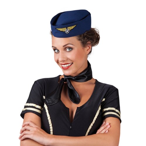 Party Discount NEU Hut Stewardess Schiffchen, blau von Party Discount