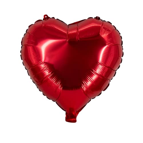 Party Factory Folienballon Herz, rot, Ø 45cm, Heliumballon, hochglänzender Luftballon Helium, Luftballons für Muttertag, Hochzeit, JGA, Geburtstag von Party Factory