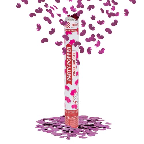 Party Factory 1 Party Popper, 40 cm, Pinke Brüste Konfetti, bis 8 m Flughöhe, Konfettiregen für Geburtstag oder Junggesellenabschied von Party Factory