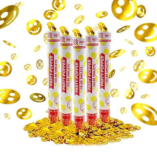 Party Factory 5 Party Popper, 40 cm, Smileys, Konfettiregen für Hochzeit, Geburtstag oder Silvester Party Factory 5 Party Popper, 40 cm, Smileys, Konfettiregen für Hochzeit, Geburtstag oder Silvester von Party Factory