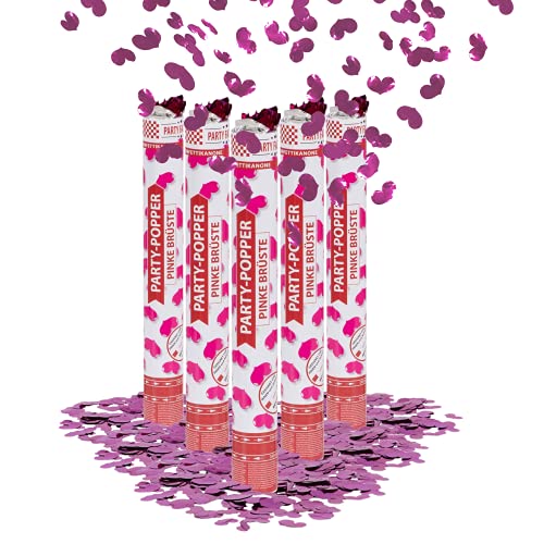 Party Factory 5er Set Party Popper, 40 cm, Pinke Brüste Konfetti, bis 8 m Flughöhe, Konfettiregen für Hochzeit, Valentinstag oder Junggesellenabschied Party Factory 5er Set Party Popper, 40 cm, Pinke Brüste Konfetti, bis 8 m Flughöhe, Konfettiregen für Hochzeit, Valentinstag oder Junggesellenabschied von Party Factory