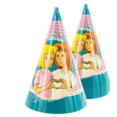Party Factory `Bibi & Tina´ 10 Partyhütchen, ca. 10x16cm, bunt, Partyhüte aus Pappe für Kindergeburtstag oder Mottoparty Party Factory `Bibi & Tina´ 10 Partyhütchen, ca. 10x16cm, bunt, Partyhüte aus Pappe für Kindergeburtstag oder Mottoparty von Party Factory
