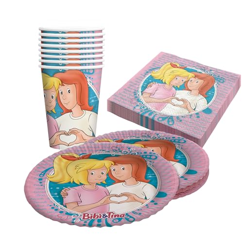 Party Factory `Bibi & Tina´ 36-teiliges Party Set mit 8 Bechern 250ml, 8 Tellern Ø 23cm und 20 Servietten 33x33cm, Partygeschirr für Geburtstag und Mottoparty Party Factory `Bibi & Tina´ 36-teiliges Party Set mit 8 Bechern 250ml, 8 Tellern Ø 23cm und 20 Servietten 33x33cm, Partygeschirr für Geburtstag und Mottoparty von Party Factory