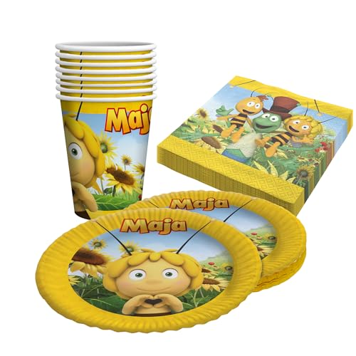 Party Factory `Biene Maja´ 36-teiliges Party Set mit 8 Bechern 250ml, 8 Tellern Ø 23cm und 20 Servietten 33x33cm, Partygeschirr für Geburtstag und Mottoparty Party Factory `Biene Maja´ 36-teiliges Party Set mit 8 Bechern 250ml, 8 Tellern Ø 23cm und 20 Servietten 33x33cm, Partygeschirr für Geburtstag und Mottoparty von Party Factory