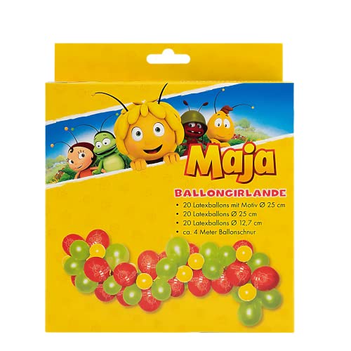 Party Factory `Biene Maja´ Ballongirlande aus 60 grünen, roten und gelben Latexballons, Ø25 und 12cm, inklusive 4m Ballonband Party Factory `Biene Maja´ Ballongirlande aus 60 grünen, roten und gelben Latexballons, Ø25 und 12cm, inklusive 4m Ballonband von Party Factory